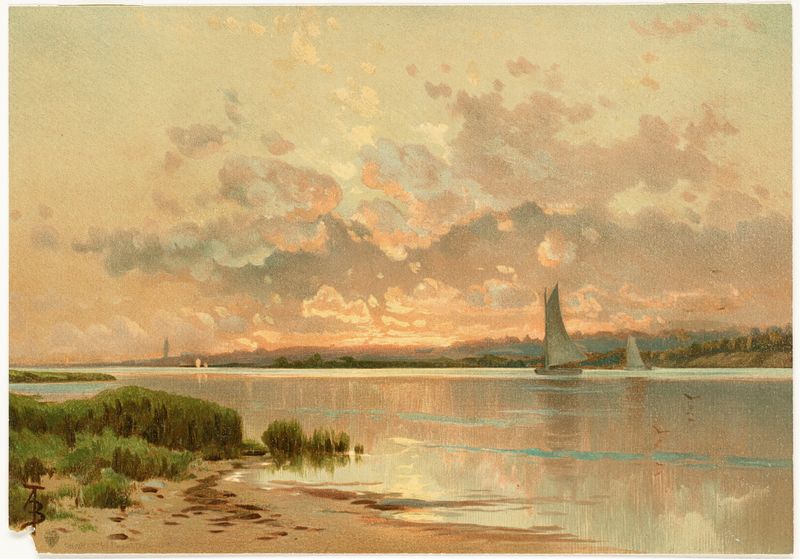 Sunset over Shinnecock Bay, oil on canvas by Alfred Thompson Bricher