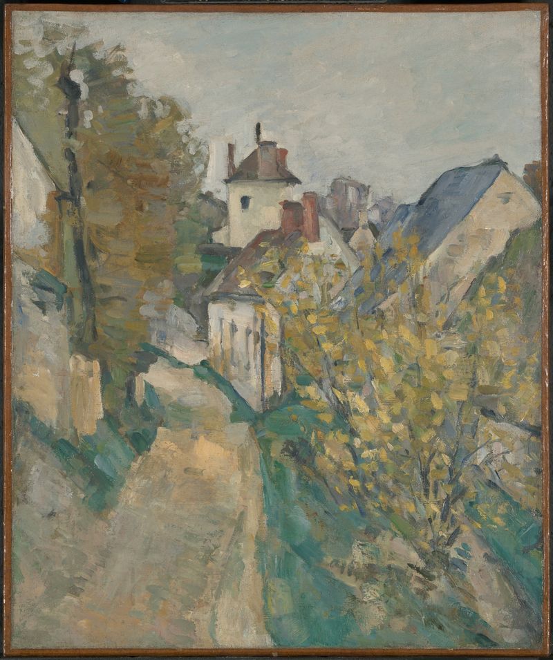 La Casa del Dr. Gachet en Auvers-sur-Oise de Paul Cezanne, pintura al óleo.