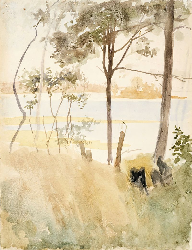 Seashore at Haikko in Autumn by Albert Edelfelt, impressionism