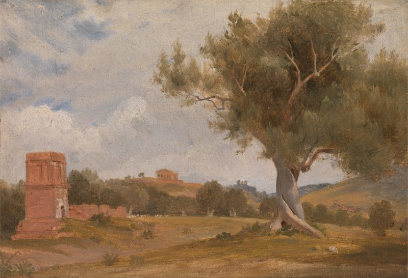 Landscape featuring the Temple of Concord in Sicily, oil painting by Charles Lock Eastlake