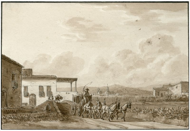 Paisagem com um caminho e luz, pintura a óleo de Otto Howen