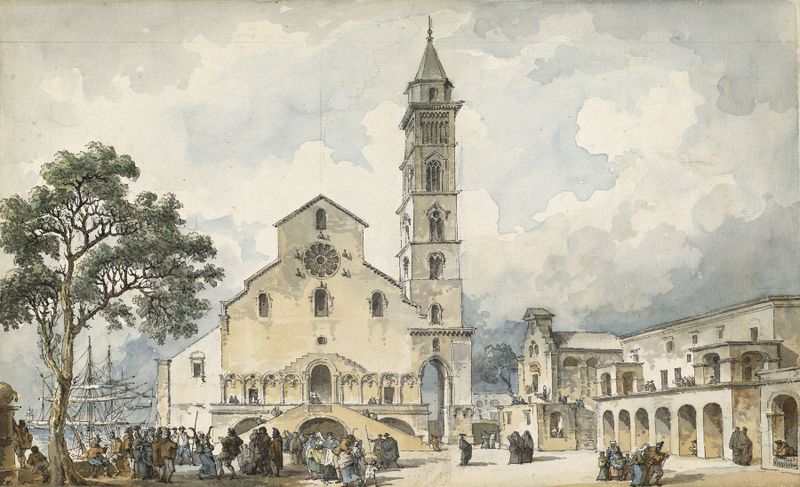 Neoclassical architecture of The Cathedral at Trani by Louis Jean Desprez