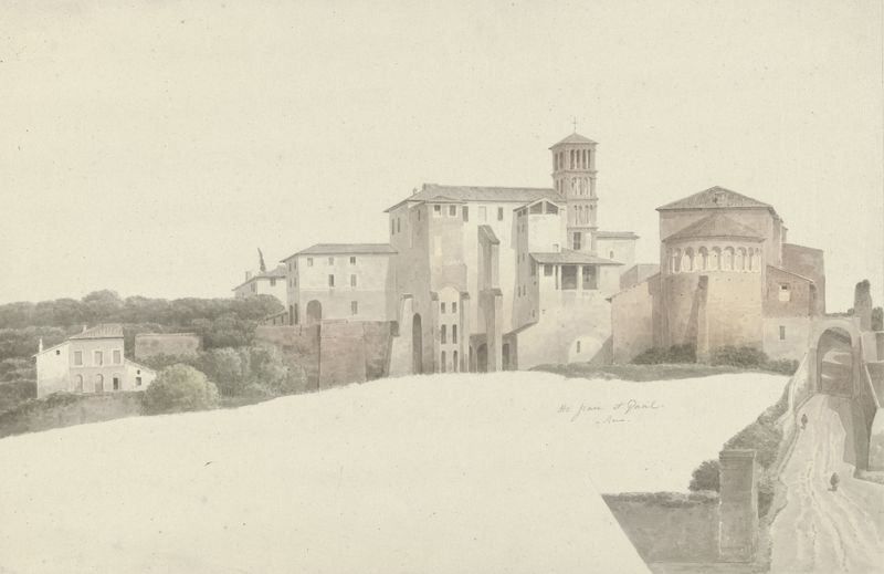 Basilica and Monastery of Santi Giovanni e Paolo in Rome, oil on canvas by Josephus Augustus Knip