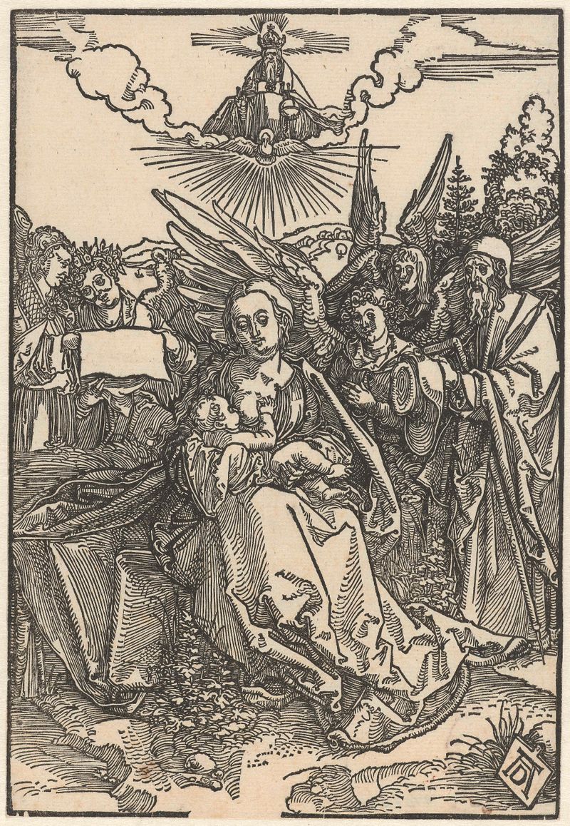 Escena religiosa con María y el niño Cristo, obra en papel de Albrecht Dürer