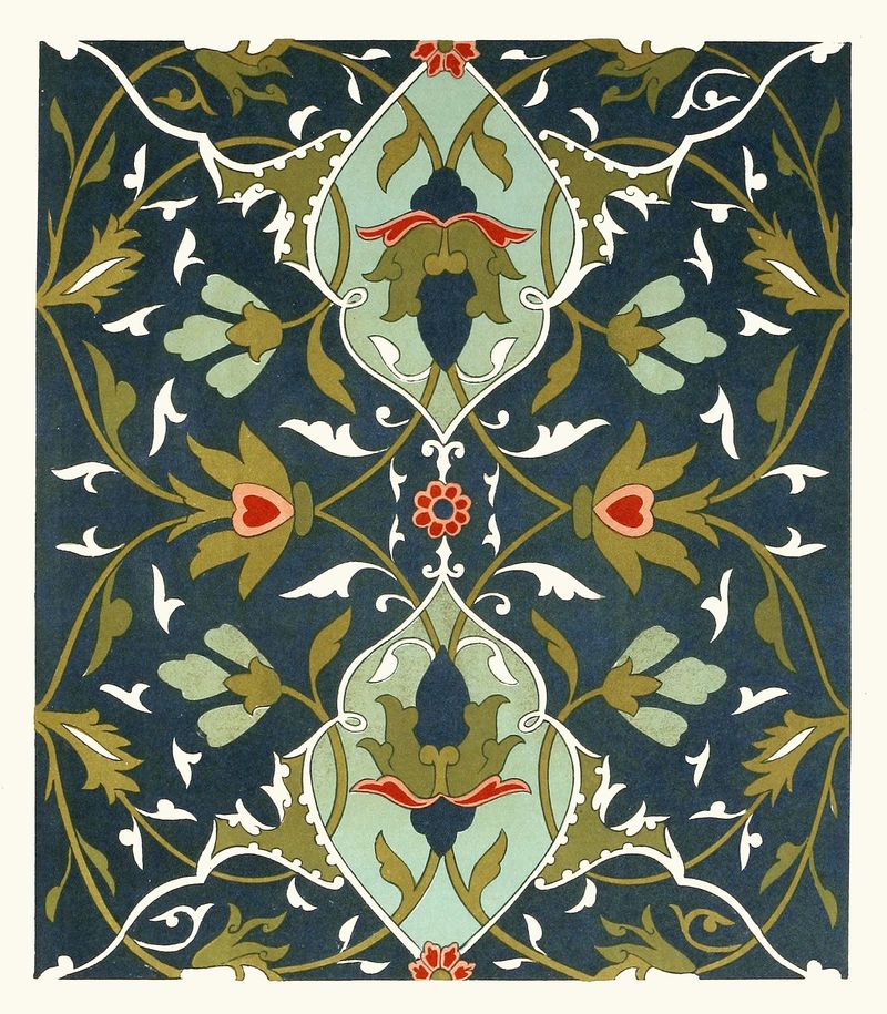Ceramic ornamental tiles by Afghan Boundary Commission featuring intricate geometric designs.