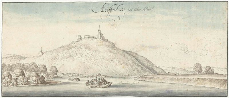 Gravura de Wenceslaus Hollar representando o rio Danúbio e a vegetação ao redor.