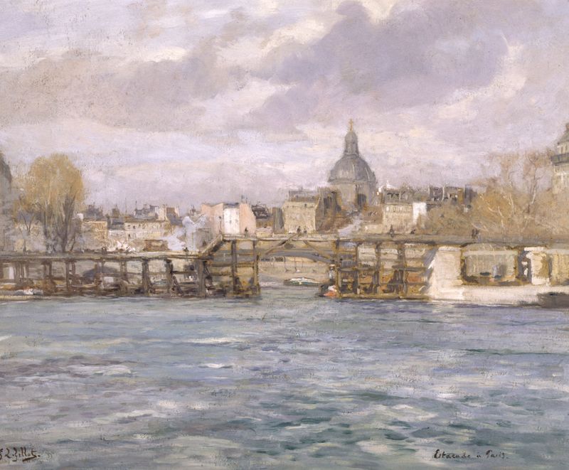 L’estacade De L’île Saint-Louis by Eugène Louis Gillot, impressionism, landscape