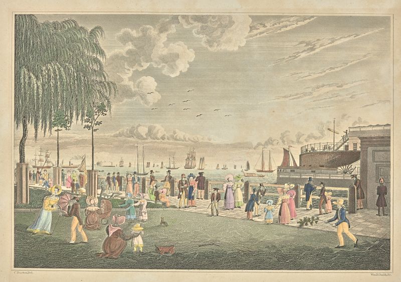 Vista da Baía e do Porto de Nova York, óleo sobre tela de William D. Smith