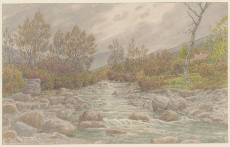 Paisagem de Buis-les-Baronnies por Henri Rivière, impressionismo