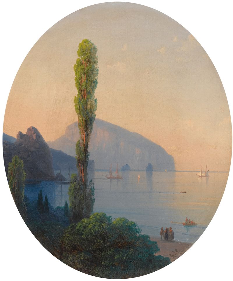 View Of The Ayu Dag, óleo sobre lienzo de Ivan Konstantinovich Aivazovsky