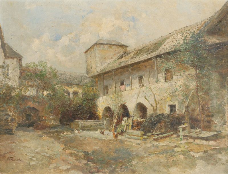 Teisenhoferhof em Weißenkirchen na Wachau, óleo sobre tela de Paul Unbereit