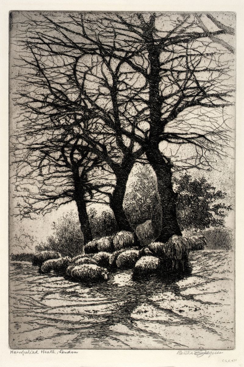 Hampstead Heath, London by Bertha Jaques, watercolor on paper