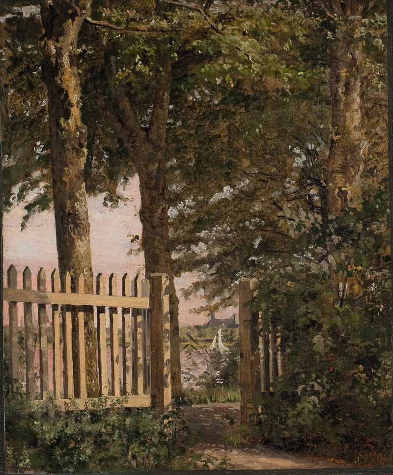 The Garden Gate of the Artist’s Home at Blegdammen, oil on canvas by Christen Købke
