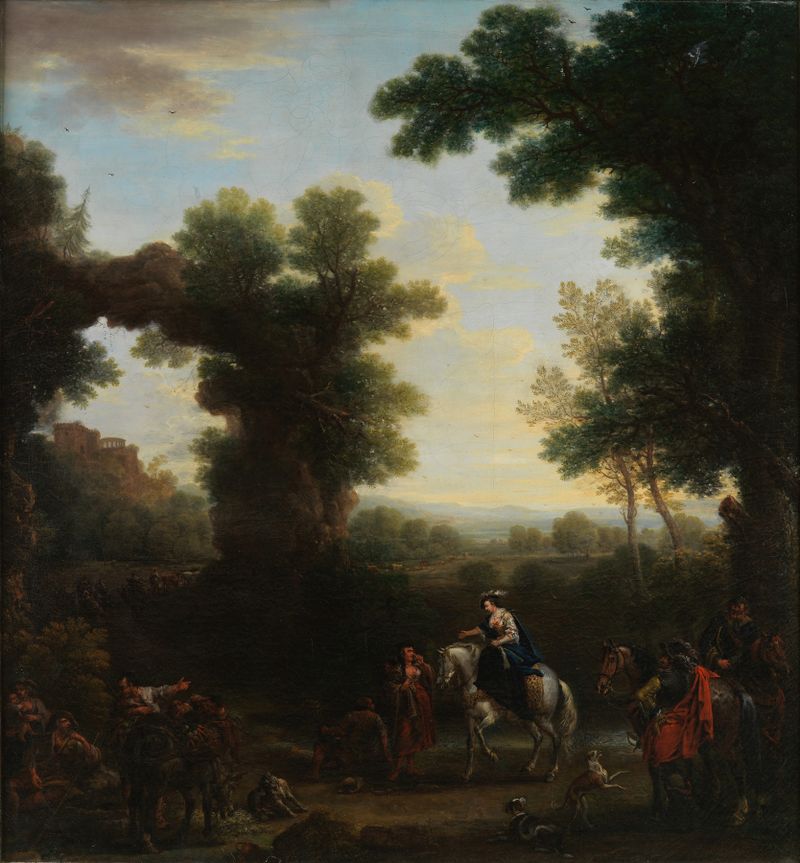 Rococo landscape featuring gypsies by John Wootton