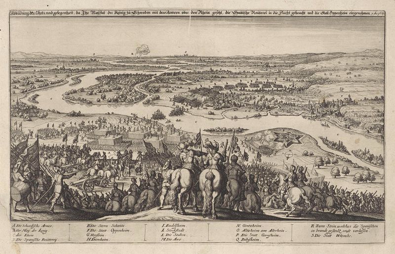 Gravura de Wenceslaus Hollar representando o cerco de Oppenheim