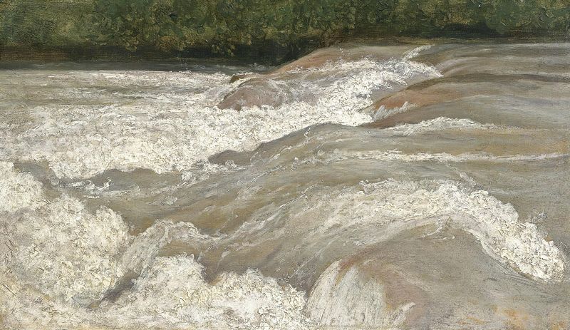 Le Velino; La Sortie Du Lac De Papigno, óleo sobre lienzo de Jean-Baptiste-Camille Corot
