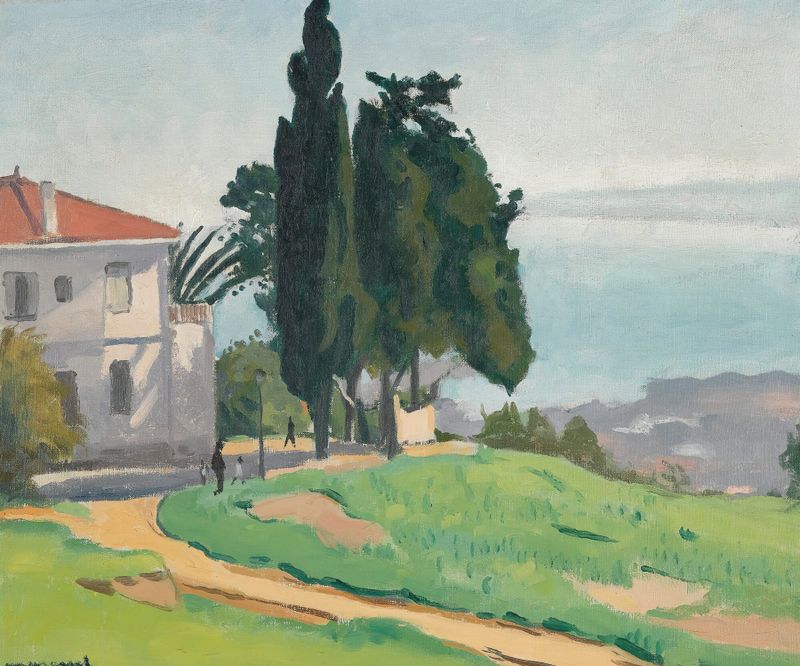 Paisagem com um caminho e vegetação, pintura a óleo de Albert Marquet