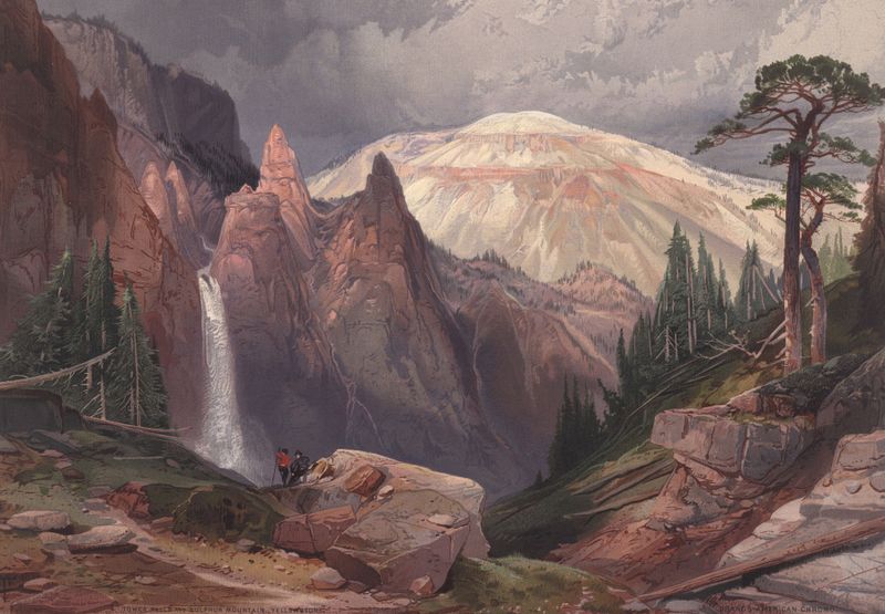 Tower Falls e Sulphur Mountain, pintura a óleo de Thomas Moran