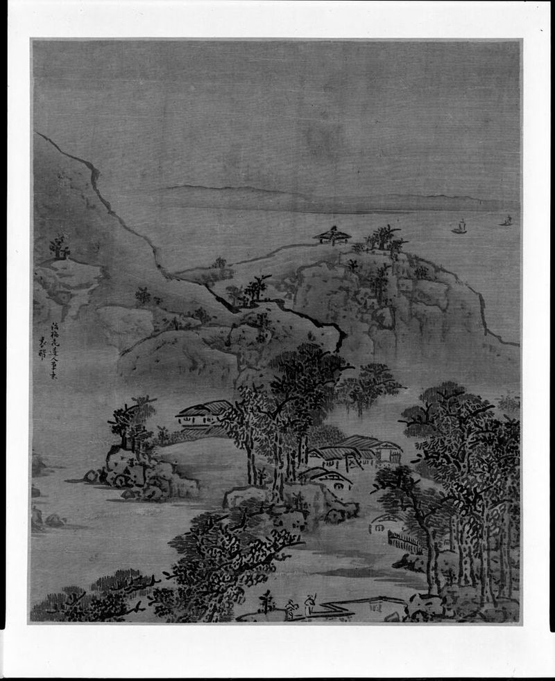 Lanscape After Wu Chen by Yuan Yao, ink and color on silk