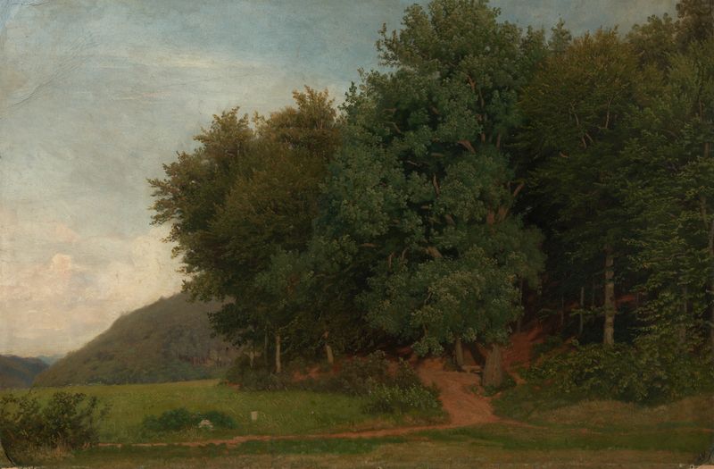 Landscape featuring a grove of trees, oil painting by Emil Lugo