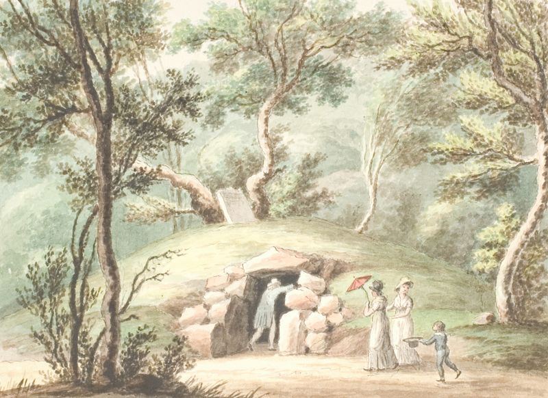Gravhøj ved Jægerspris de Søren L. Lange, pintura de paisagem