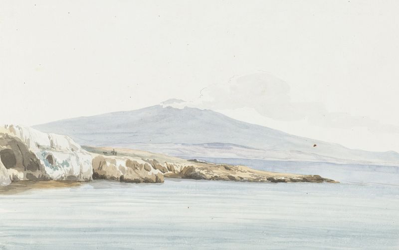 Paisagem que retrata o rio Porcari de Abraham-Louis-Rodolphe Ducros, pintura a óleo
