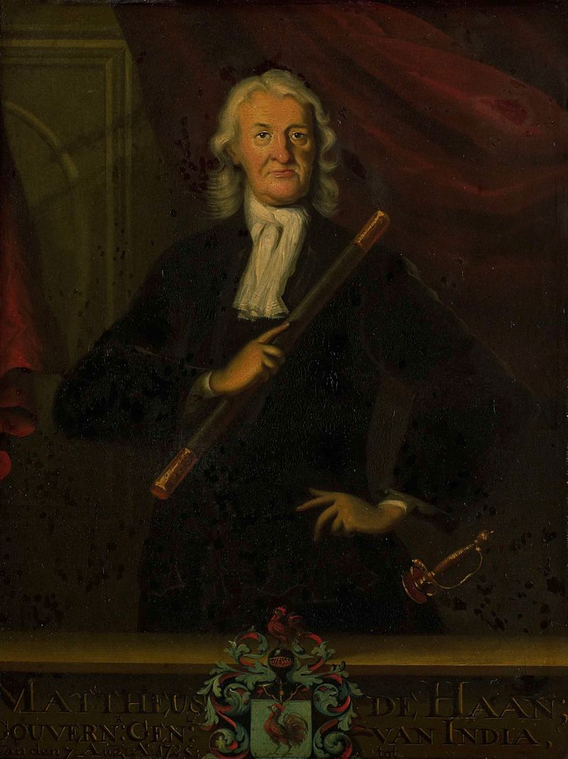 Retrato de Mattheus de Haan, um governador, meio de metal, artista desconhecido