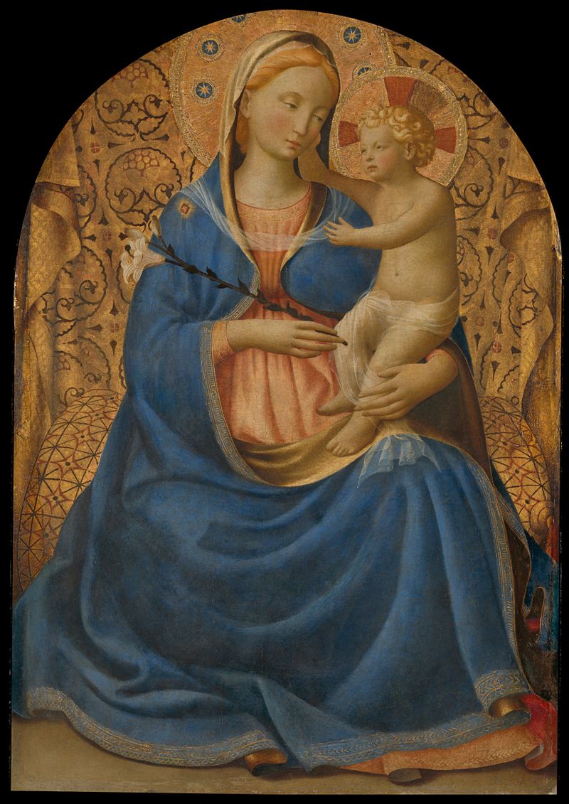 Tempera on panel by Fra Angelico depicting the Virgin Mary in humility