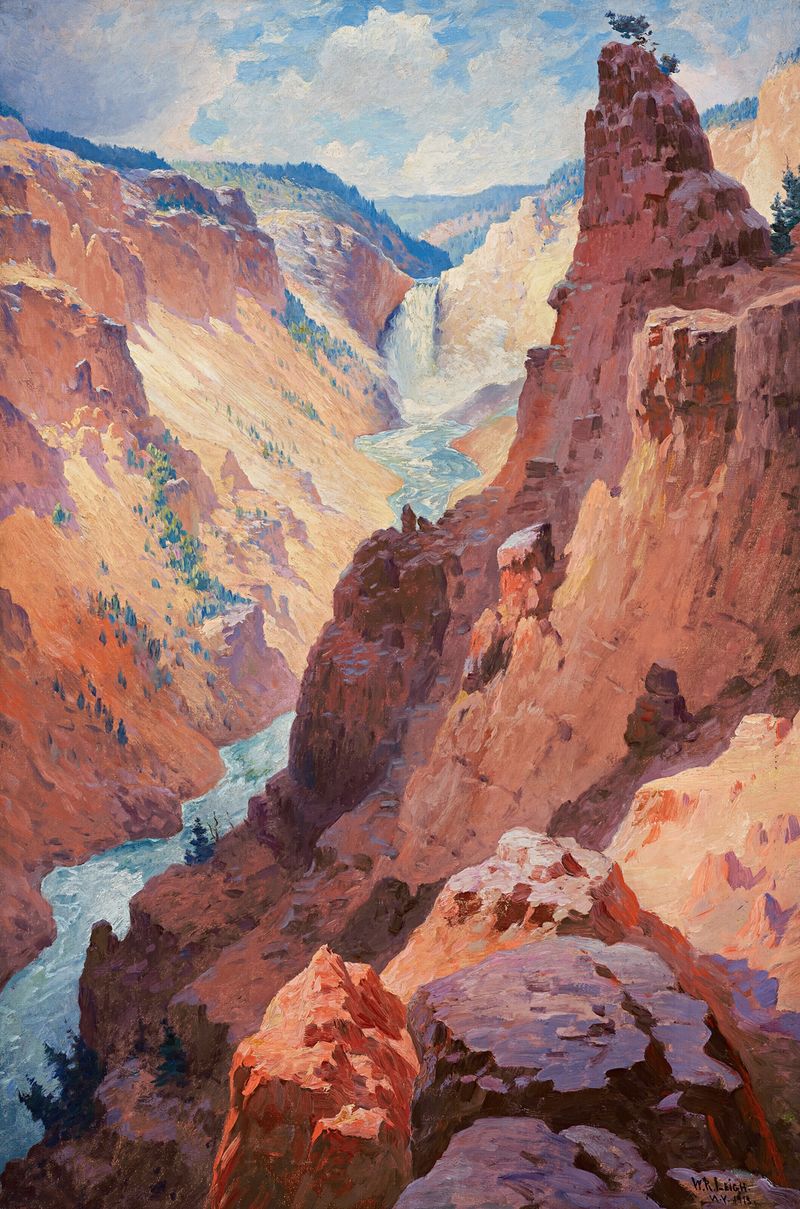 Landscape of the Grand Canyon of the Yellowstone by William Robinson Leigh, oil painting