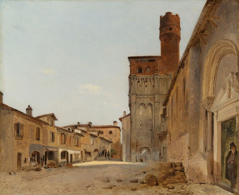 Saint Salvi Church by Pierre Achille Poirot, oil painting showcasing intricate architecture.