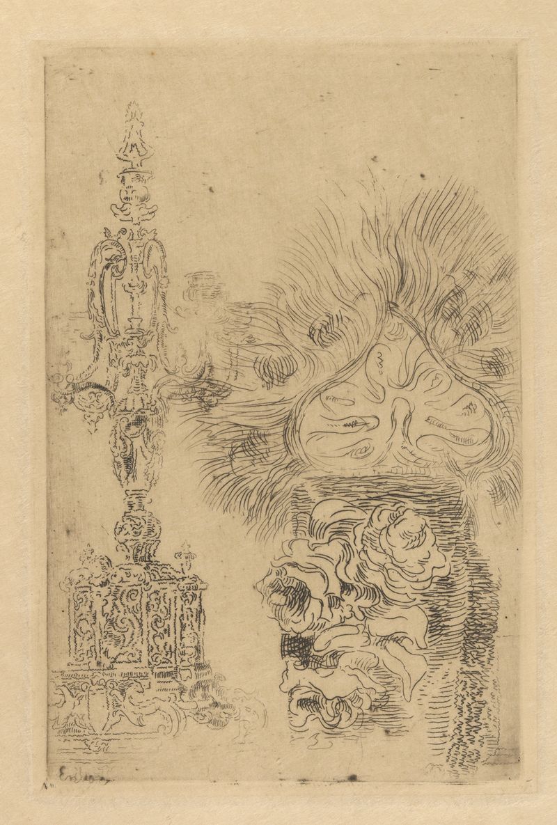 Kroonkandelaar en vaas, oil on canvas by James Ensor featuring a chandelier and a vase.