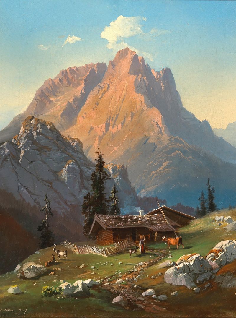 Paisaje etéreo en suaves colores, óleo sobre lienzo de Carl Millner