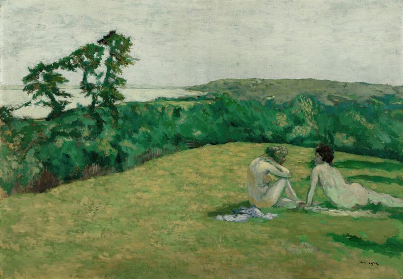 Escena marina con océano y horizonte de Ker-Xavier Roussel, pintura al óleo