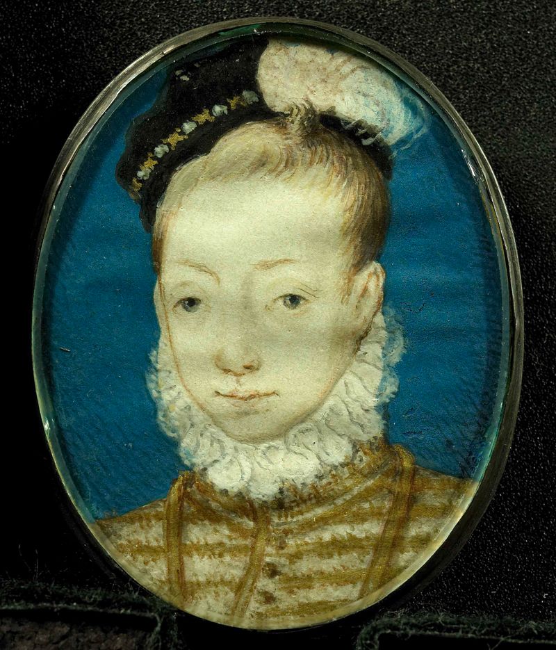 Jacobus Stuart, un niño en atuendo regio, medio de pergamino, artista desconocido