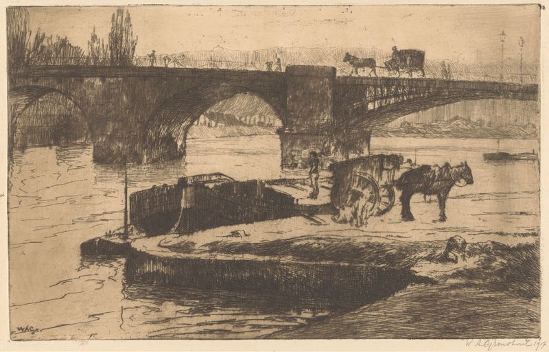 Paisagem impressionista do rio Sena em Paris de Willem Adrianus Grondhout