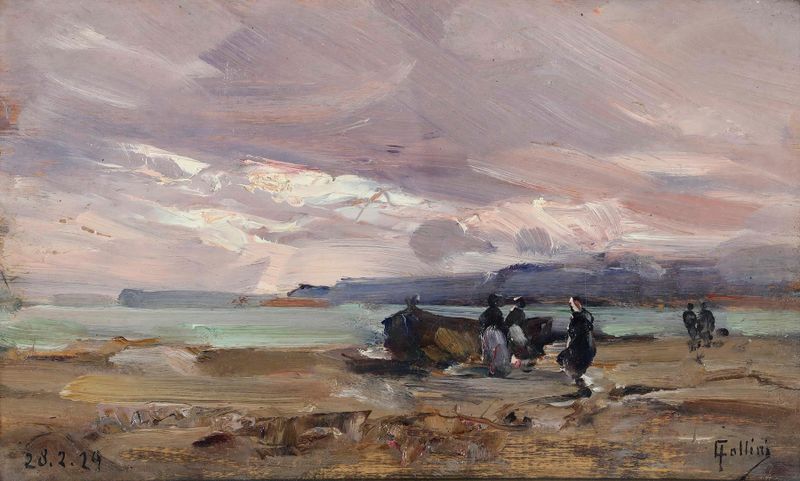 Marine scene with deep azure hues by Carlo Follini, medium unknown
