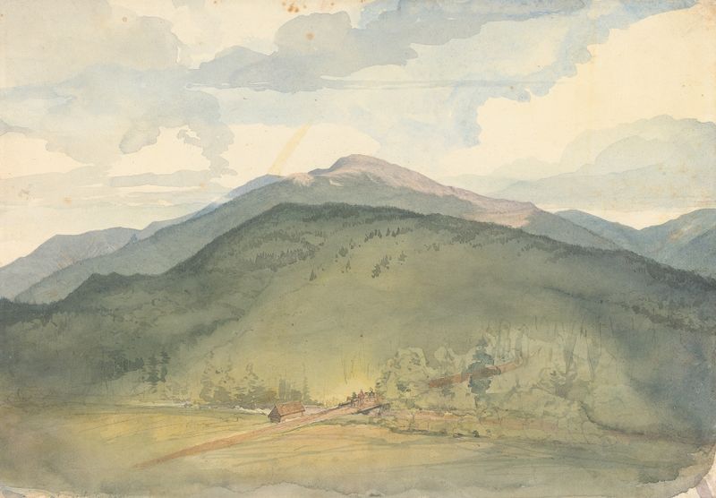 Mount Washington by Godfrey Thomas Vigne, oil on canvas depicting a serene mountain landscape.