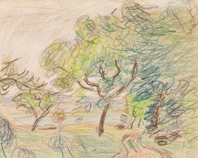 Chemin à la lisière d’un bois, óleo sobre tela de Alfred Sisley que retrata um caminho florestal tranquilo.