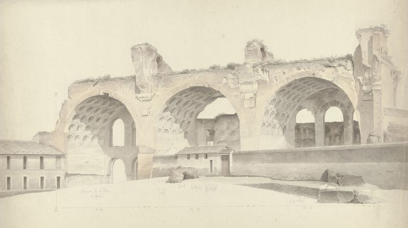 A Basílica de Maxêncio e Constantino em Roma, óleo de Josephus Augustus Knip