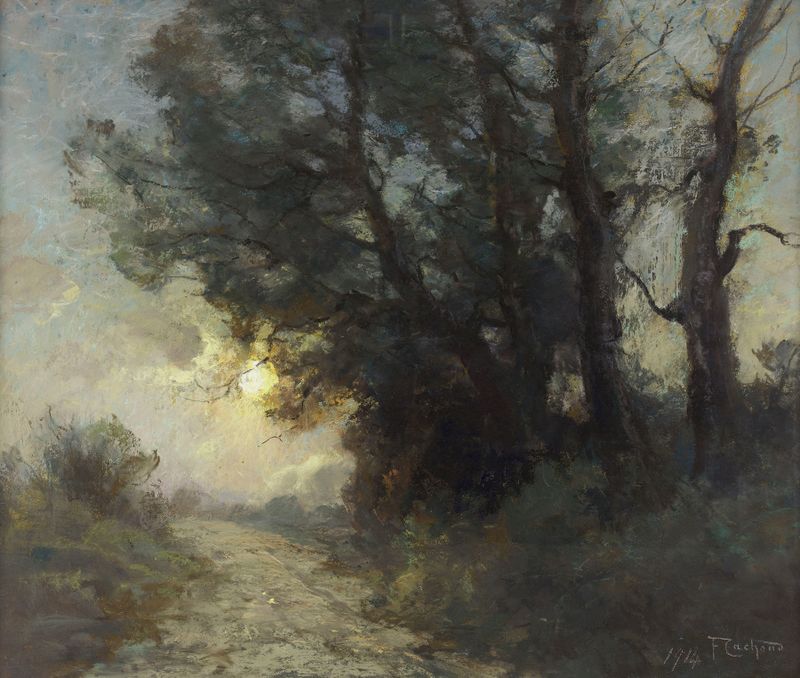 Paisaje bajo la luz de la luna de François Cachoud, medio desconocido