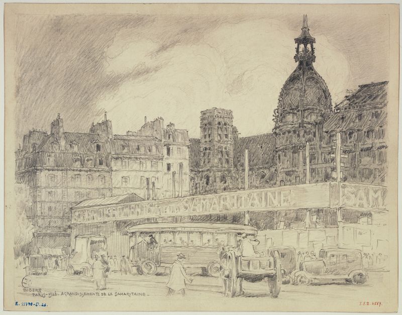 Agrandissement de la Samaritaine de Ferdinand Boberg, meio desconhecido, retratando arquitetura urbana e luz.