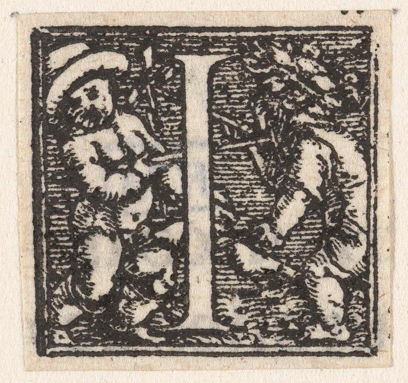 Obra em papel de Hans Holbein mostrando crianças montando cavalos de madeira