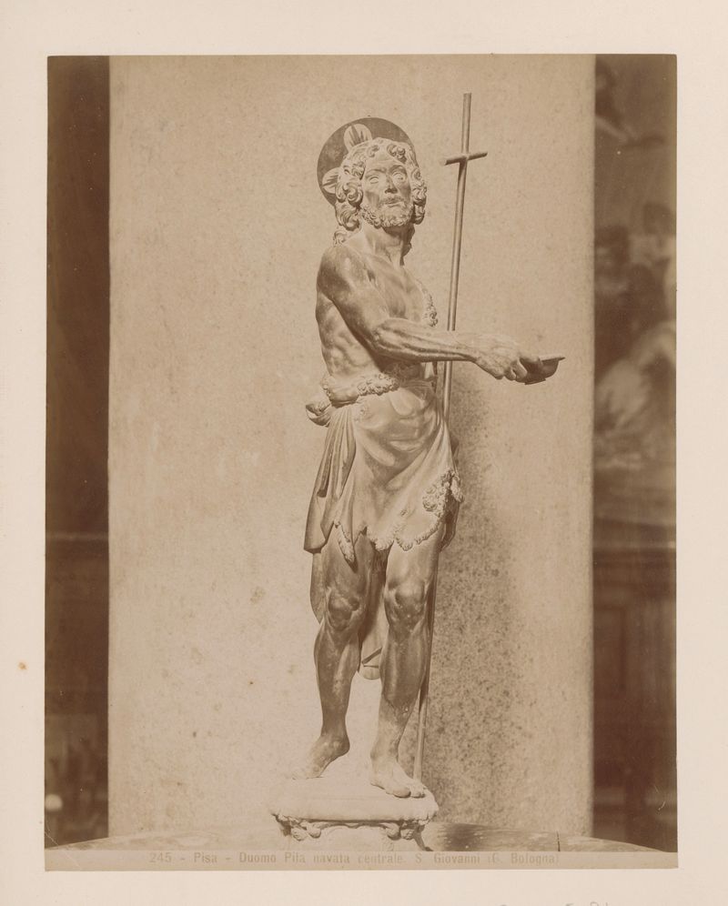 Sculpture of Saint John the Baptist by Giacomo Brogi, albumen print