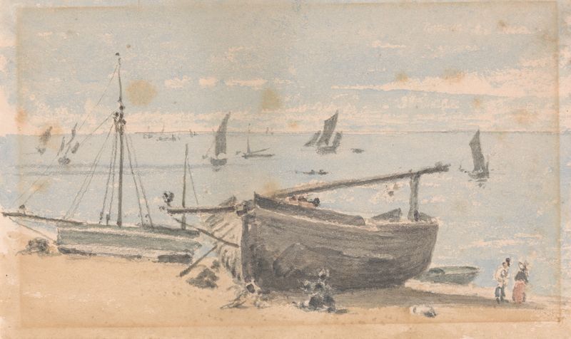 Scene on Brighton Beach, óleo sobre tela de Agostino Aglio