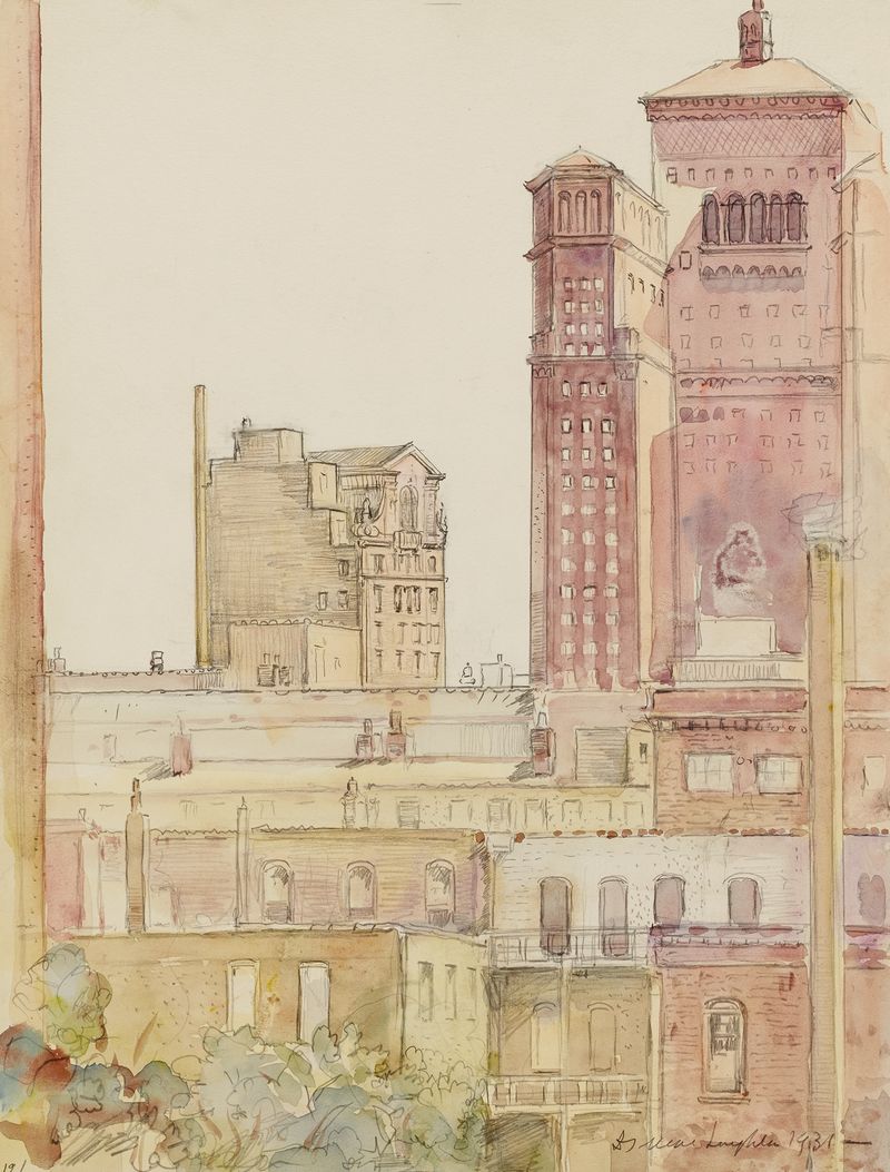 Rooftops en Chicago de Donald Shaw MacLaughlan, impresionismo