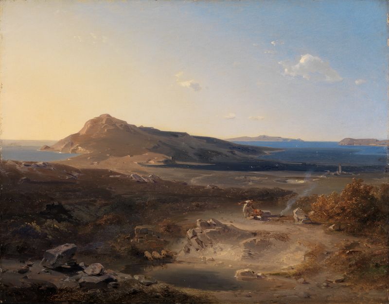 Landscape with ancient ruins on Delos by Carl Rottmann, oil painting