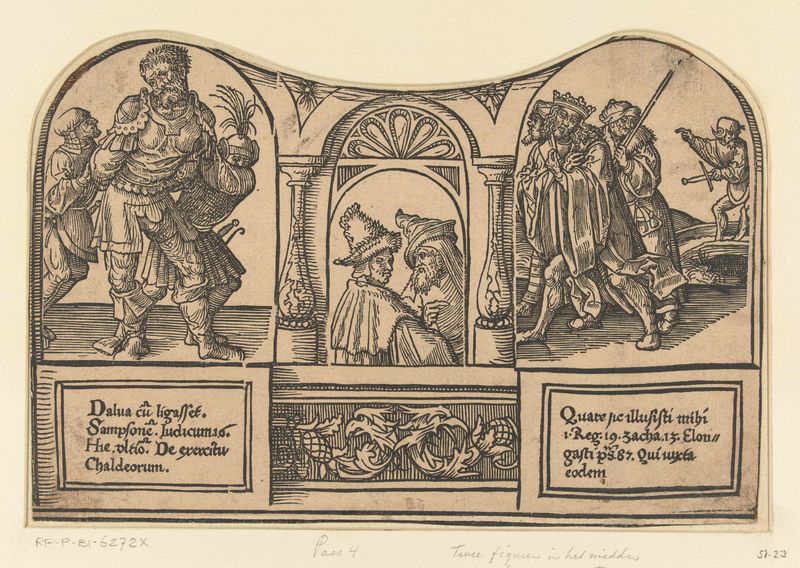Cena religiosa que retrata a prisão de Sansão e Davi, papel de Jacob Cornelisz van Oostsanen