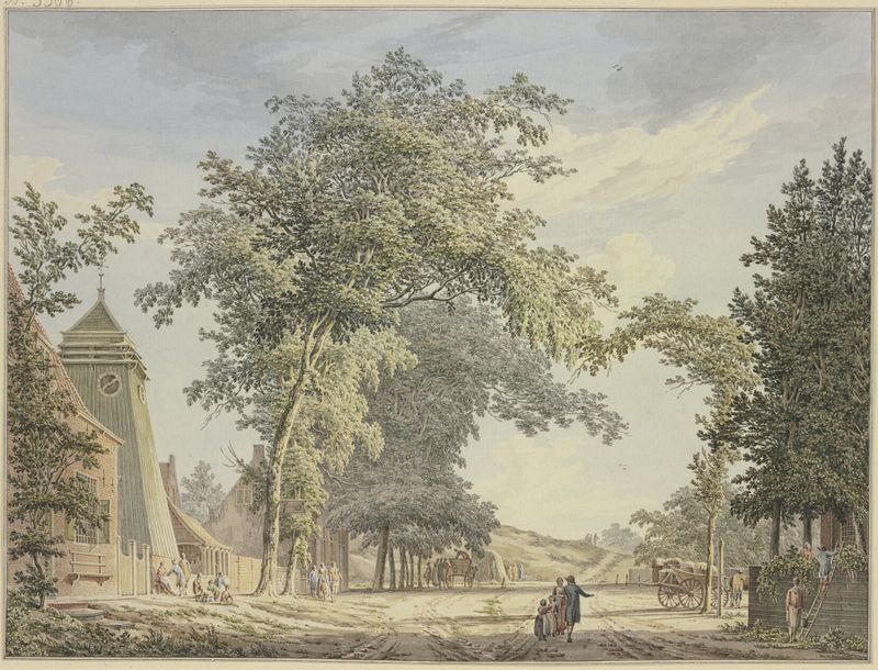 Paisaje de Paulus van Liender, que representa colinas y luz dorada, pintura al óleo