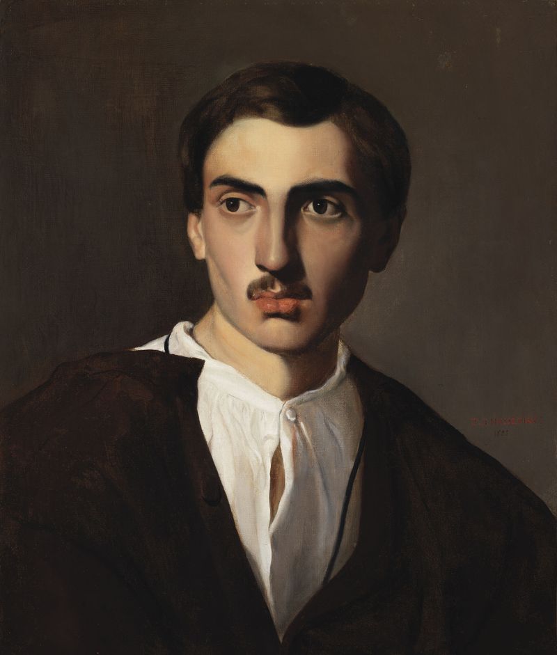Portrait of a tranquil figure by Théodore Chassériau, oil on canvas