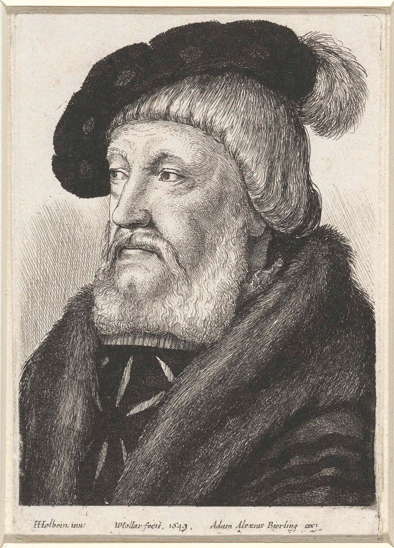 Retrato de Sir William Butts, grabado de Wenceslaus Hollar